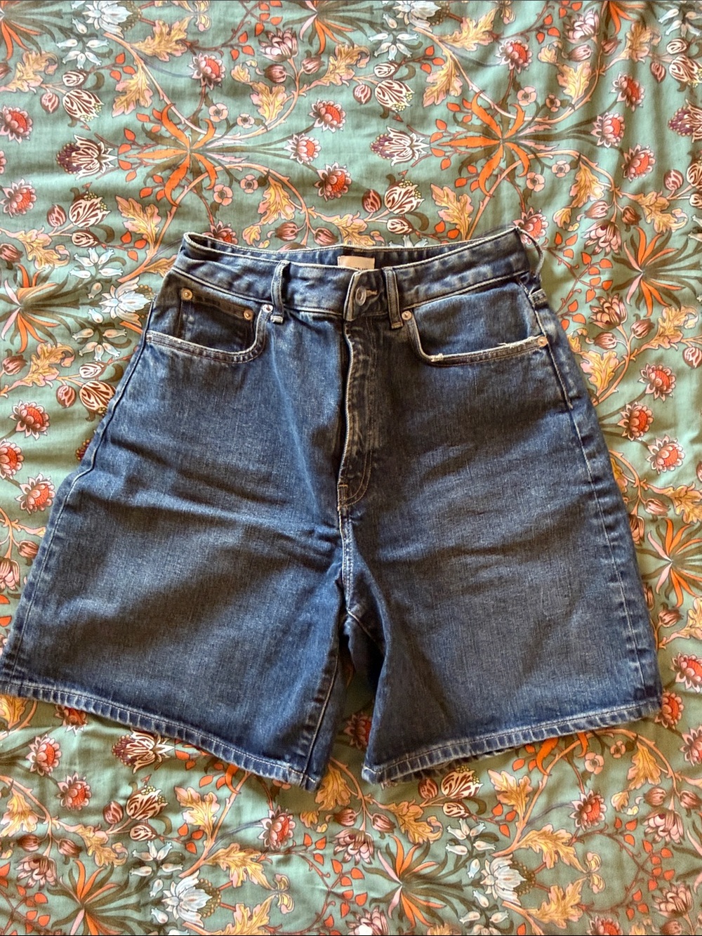 Everlane High-Waist A line Denim Bermuda Shorts